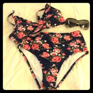 Cupshe floral high waisted bikini